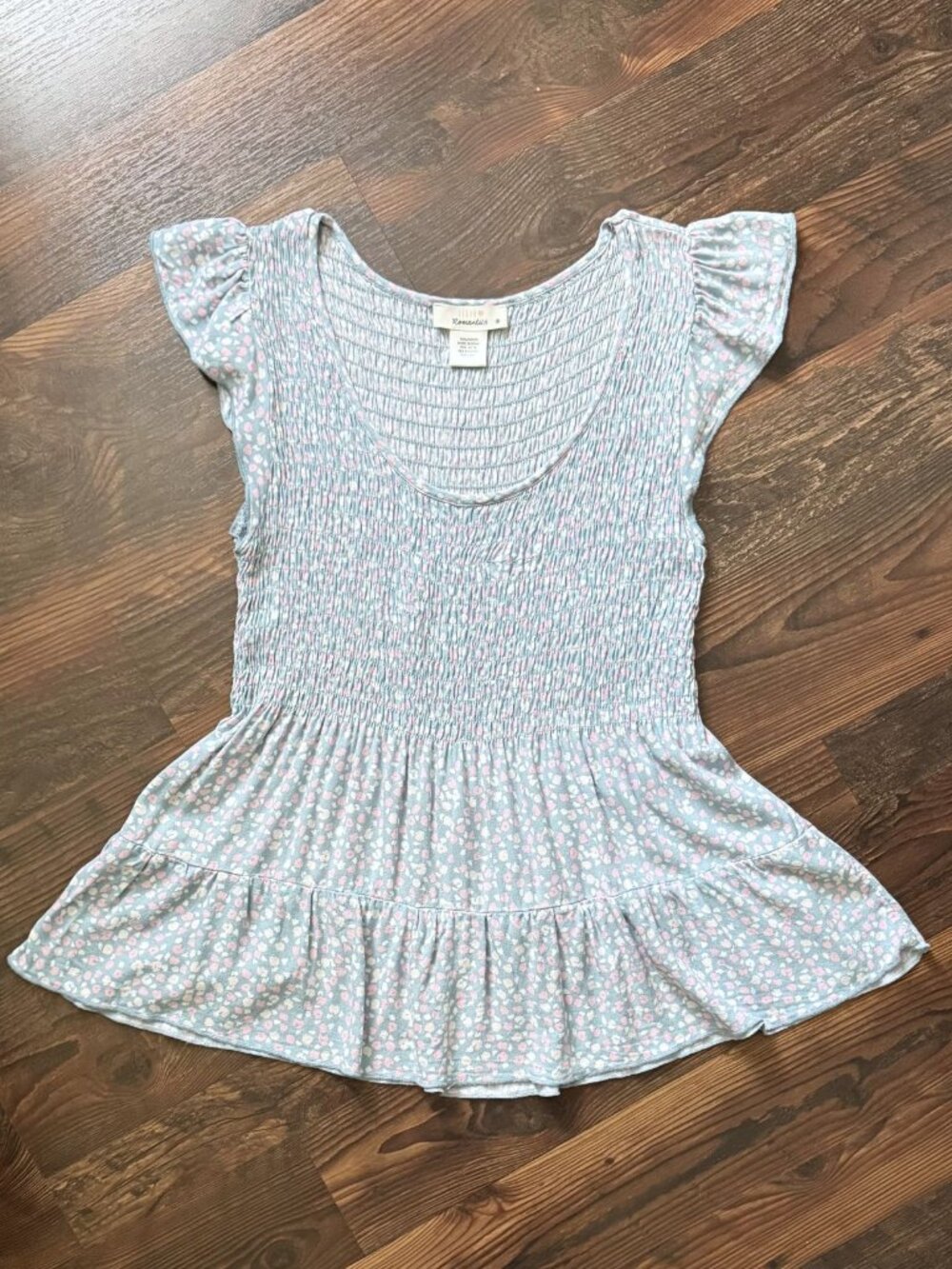 Urban Romantics Smocked Peplum Top